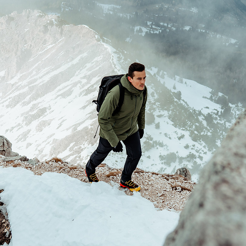 A man wearing hiking gear