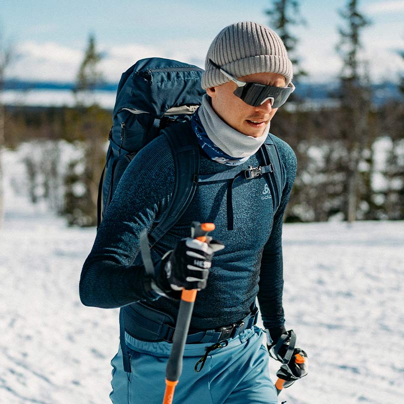 A man wearing a base layer