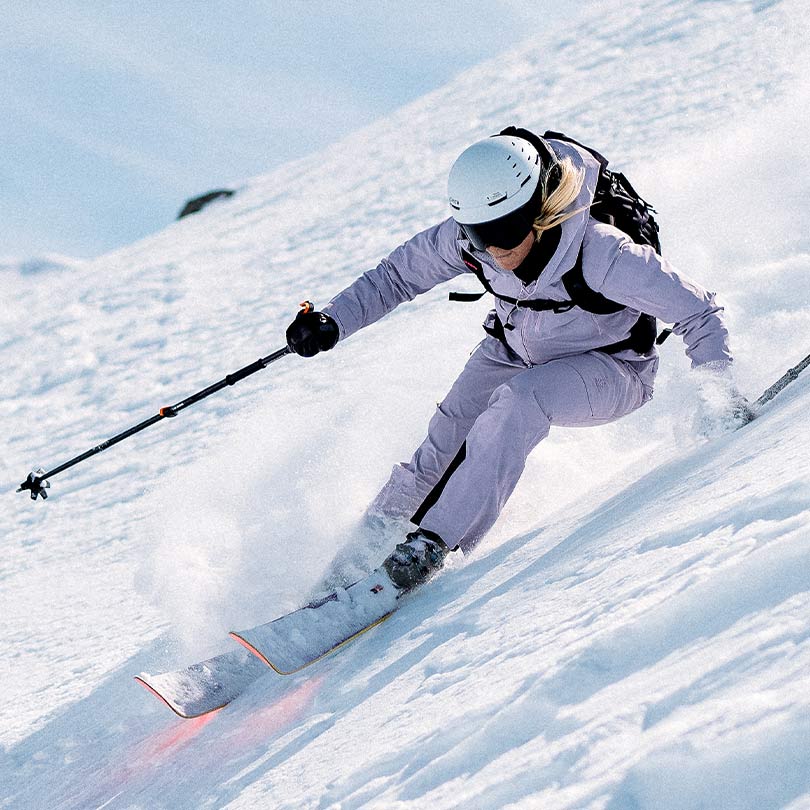 A woman wearing ski jacket