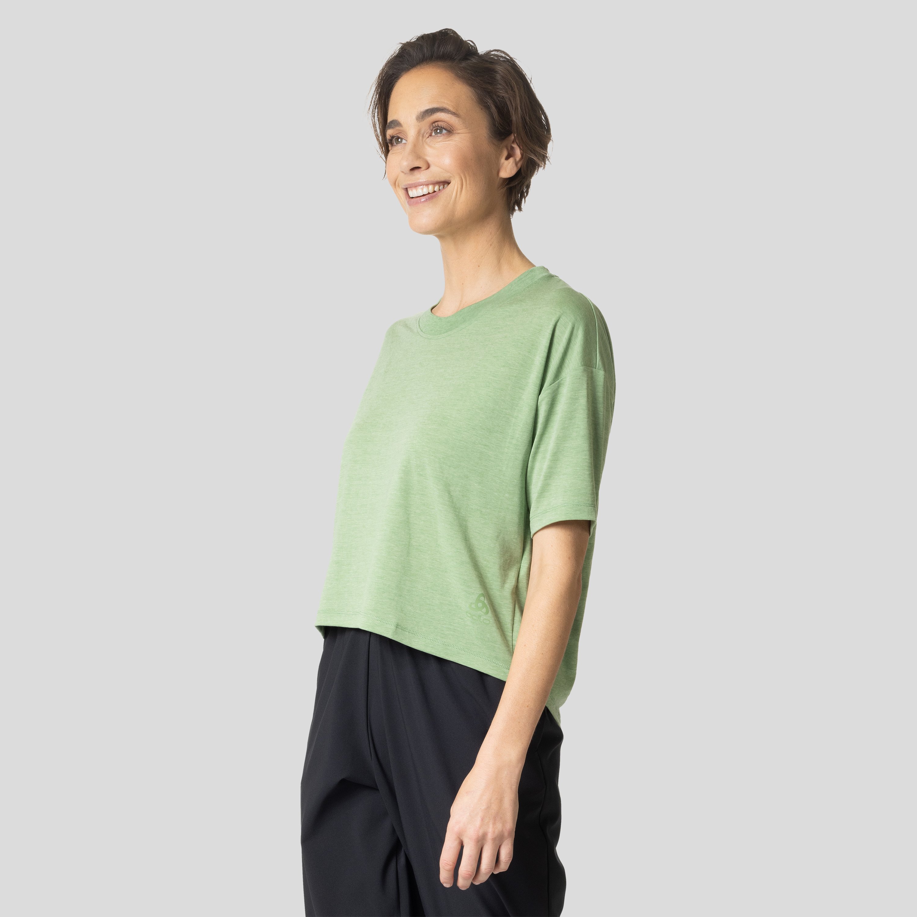 ODLO Active 365 T-Shirt mit Naturfasern für Damen, L, grün