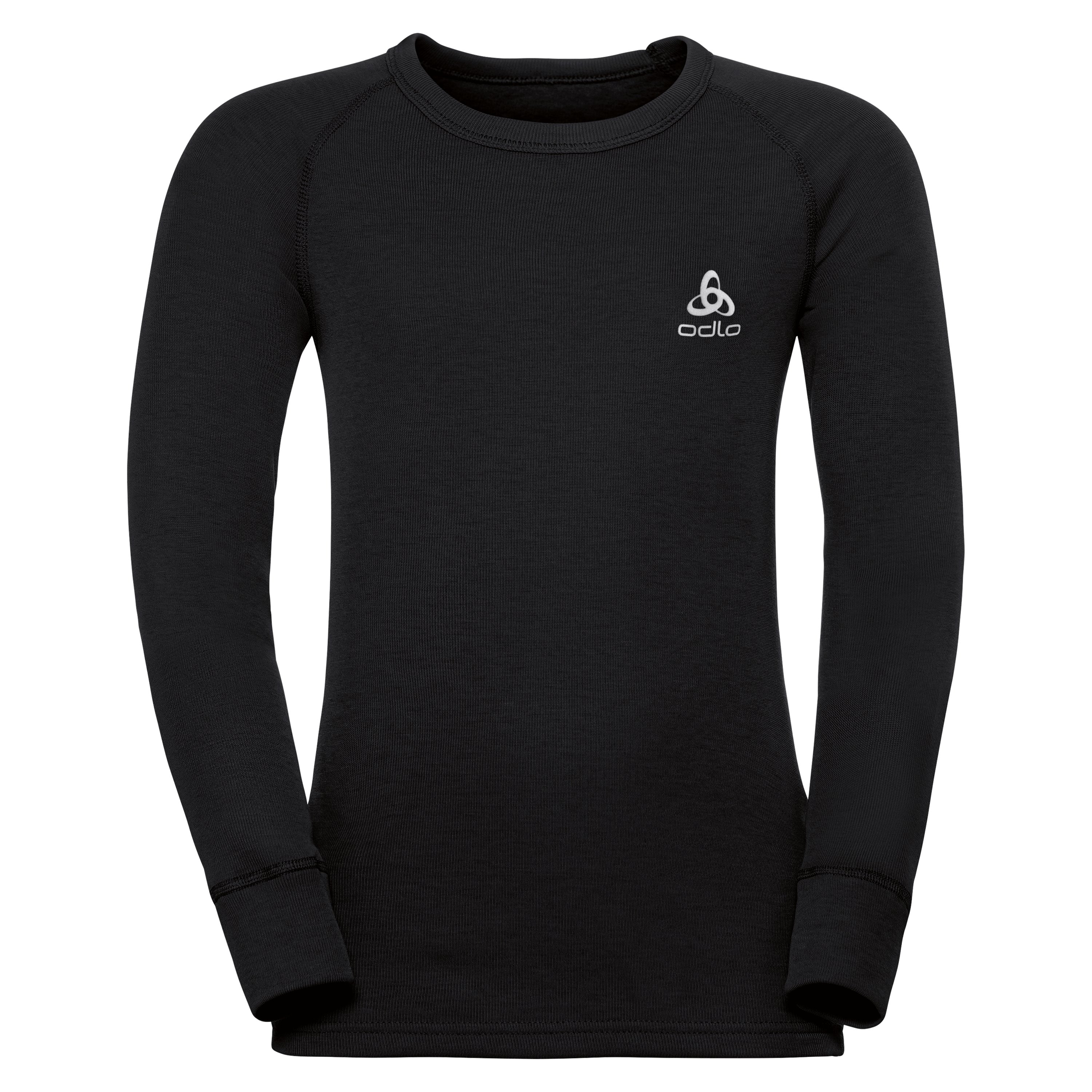 ODLO Active Warm Funktionsunterwäsche Langarm-Shirt für Kinder, 116, schwarz